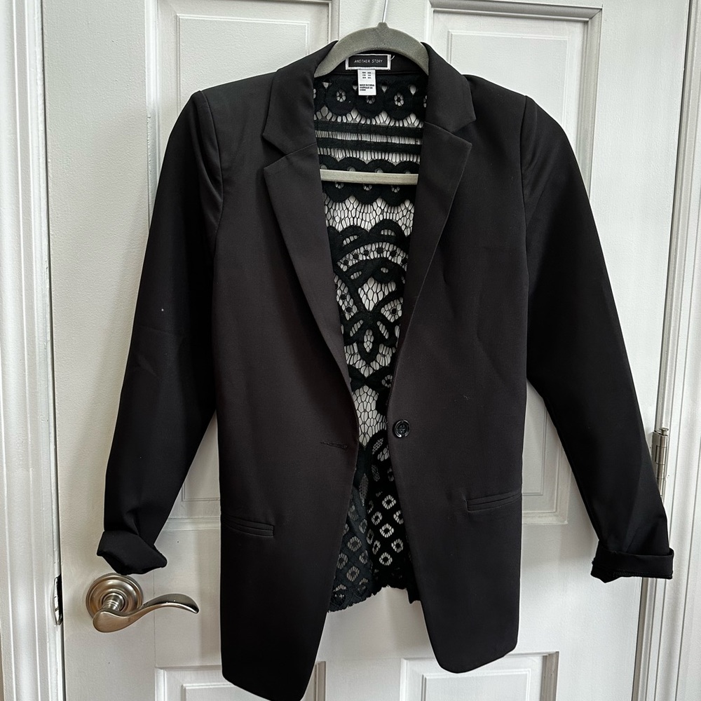 Another story black XS boyfriend blazer
